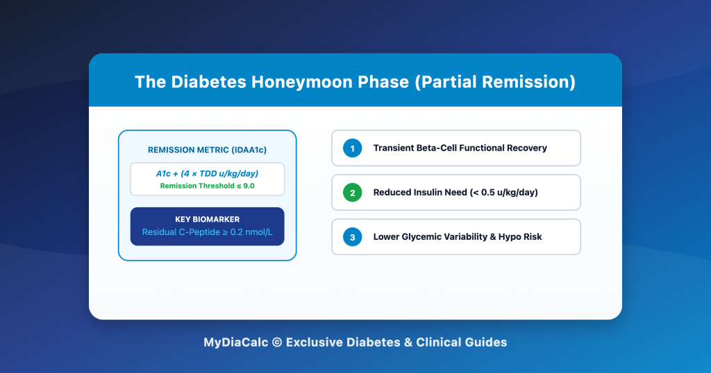 The Diabetes Honeymoon Phase: Physiology, IDAA1c Criteria, and Clinical Dosing