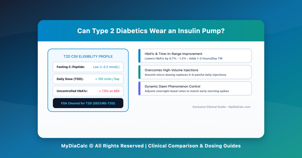 can type 2 diabetics wear an insulin pump​?