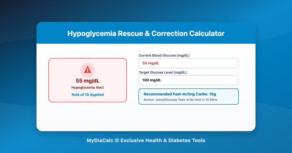 Hypoglycemia Correction & Target Adjustment Calculator
